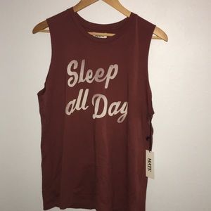 Burnt orange “sleep all day” tee